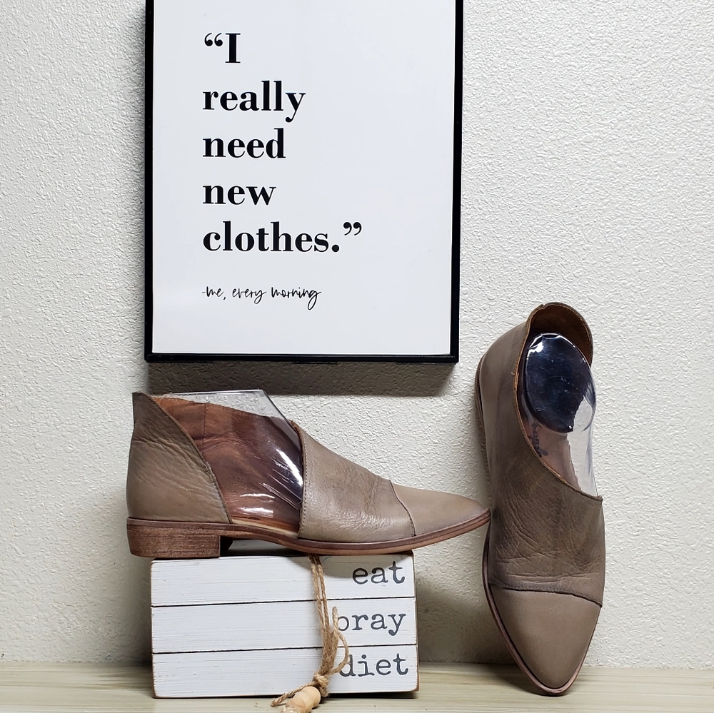 Free People Royale Leather Ankle Boots Size 37